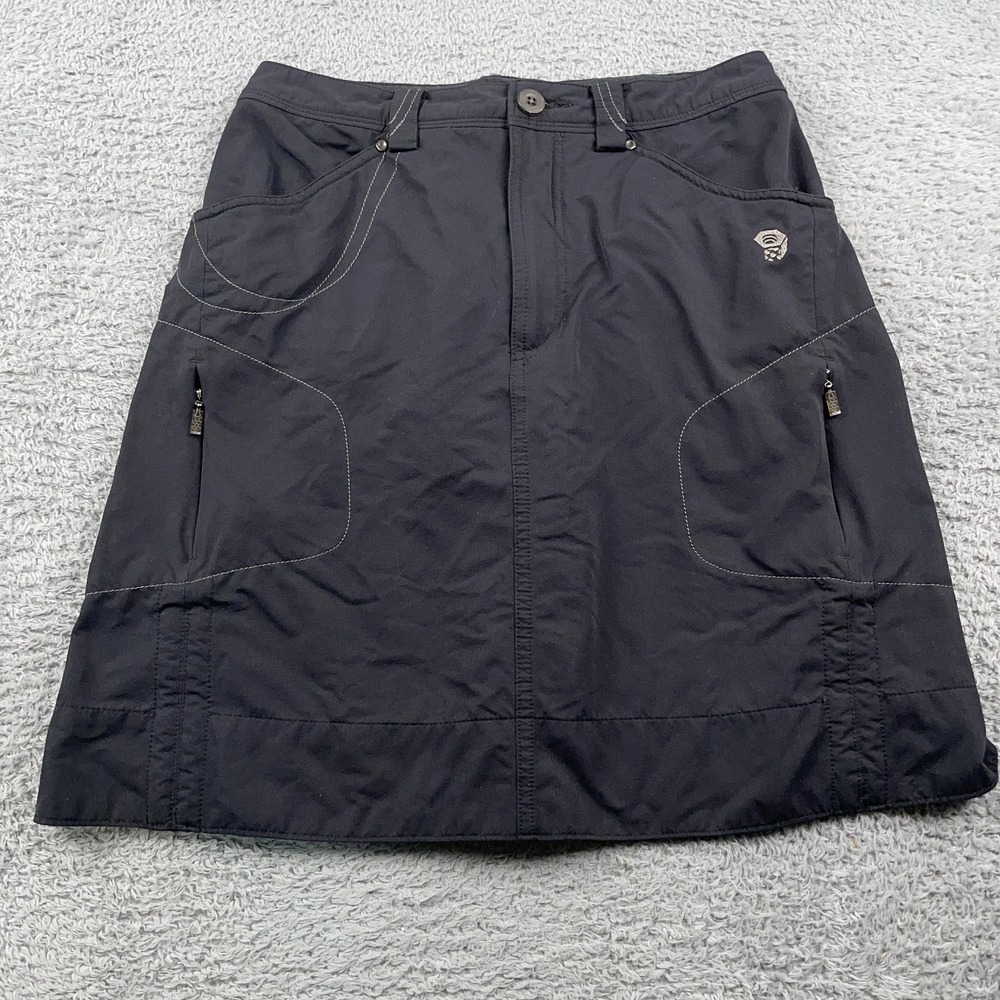Mountain Hardwear Skirt Womens 4 Black Hiking Utility Nylon Stretch Zip Pockets
